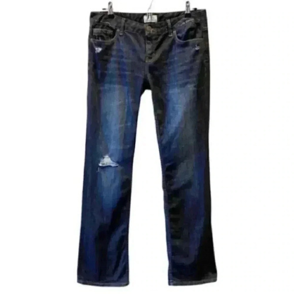 Aeropostale Chelsea Bootcut Jeans  Distressed Dark Blue Denim Size 7/8 30 - Picture 1 of 16